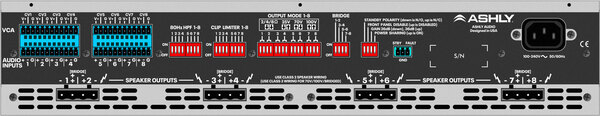 8CH MULTI-MODE POWER AMPLIFIER, 8 X 500W @ 2/4/8 OHMS & 70V, 300W @ 25V